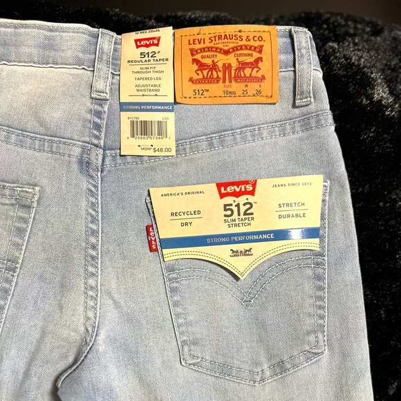 Boy’s Levi's® 512™ Slim Tapered  Medium washed Jeans-SZ 10 🩵25/26- NWT - Picture 9 of 13